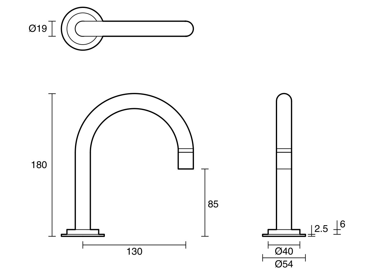Sussex Scala Basin Outlet Curved