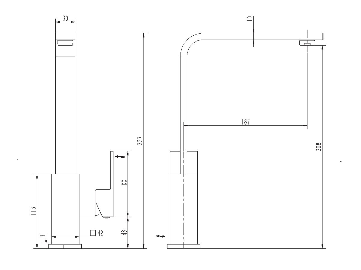 Mizu Bloc Sink Mixer Matte Black (4 Star)