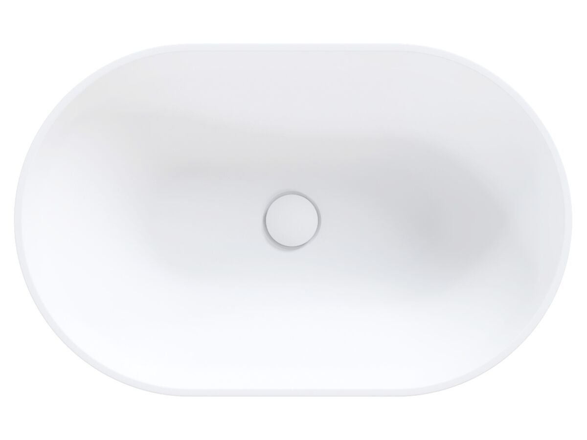Supporting Image - Omvivo Venice 600mm Semi Inset Basin Solid Surface White