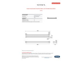 Specification Sheet - Sussex Scala Double Towel Rail 700mm LUX PVD Matte Opium Black