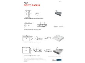 Technical Guide - AXA Cento Wall Basin with Fixing 1 Taphole 600mm White