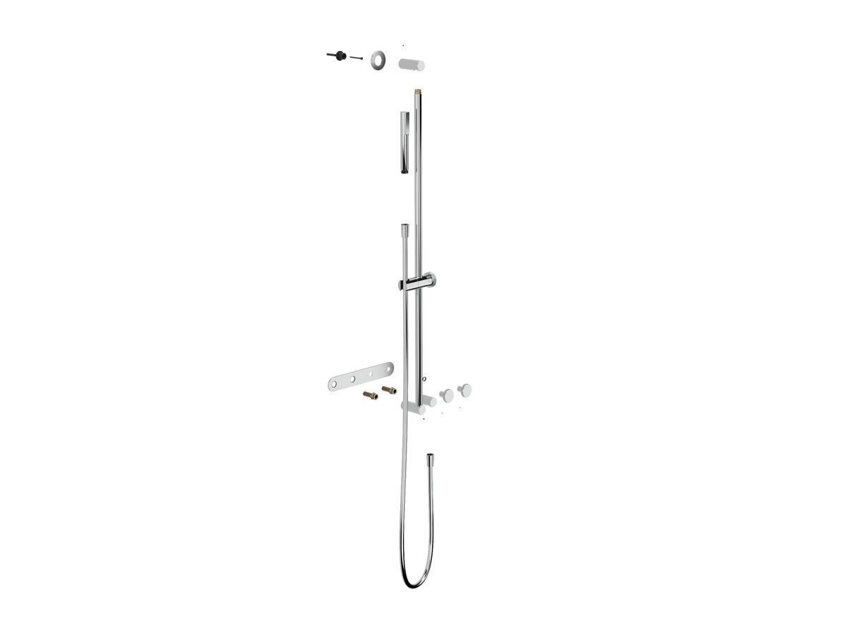 Supporting Image - Faucet Strommen Vara Disc Wall Set with Single Rail Shower Tap System Kit Chrome (3 Star) Lead Free