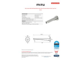 Specification Sheet - Mizu Soothe MK2 Wall Basin/Bath Outlet 250mm Brushed Nickel (6 Star) Lead Free