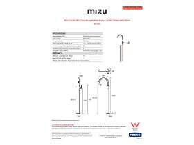 Specification Sheet - Mizu Soothe MK2 Floor Mounted Bath Mixer & Outlet Trimset Matte Black
