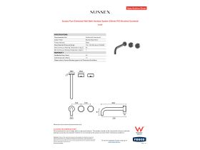Specification Sheet - Sussex Pure Elemental Wall Bath Hostess System 250mm PVD Brushed Gunmetal
