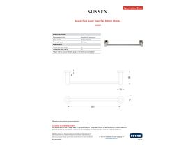Specification Sheet - Sussex Pure Guest Towel Rail 300mm Chrome