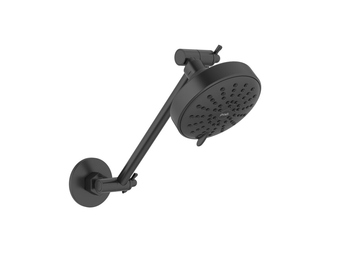 Supporting Image - Posh Solus MK3 Hi Rise Shower 3 Function Matte Black (4 Star)