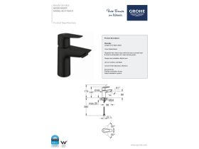 Technical Guide - GROHE Bauedge New Basin Mixer Matte Black