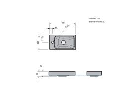 Technical Drawing - Posh Domaine Mini Ceramic Top