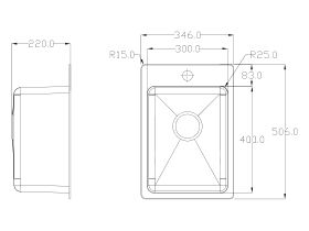 Memo Hugo Compact Sink 1 Taphole Stainless Steel