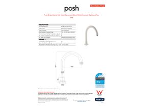 Specification Sheet - Posh Bristol Swivel Hob Outlet Gooseneck 25mm White/Chrome (4 Star) Lead Free