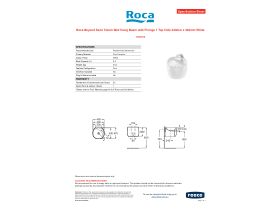 Specification Sheet - Roca Beyond Semi Totem Wall Hung Basin with Fixings 1 Tap Hole 430mm x 430mm White