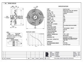 Specification Sheet - Tecumseh 450mm 1Ph Fan Motor Assembly 7552506