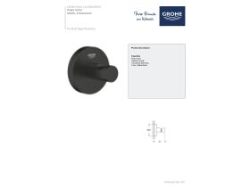 Technical Guide - GROHE Essentials Accessories Robe Hook Matte Black