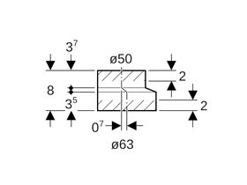Geberit Short Eccentric Reducer 63mm x 50mm