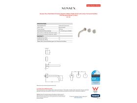 Specification Sheet - Sussex Pure Wall Basin Hostess System 200mm Right Hand with Linear Textured Handles PVD Brushed Nickel (3 Star)