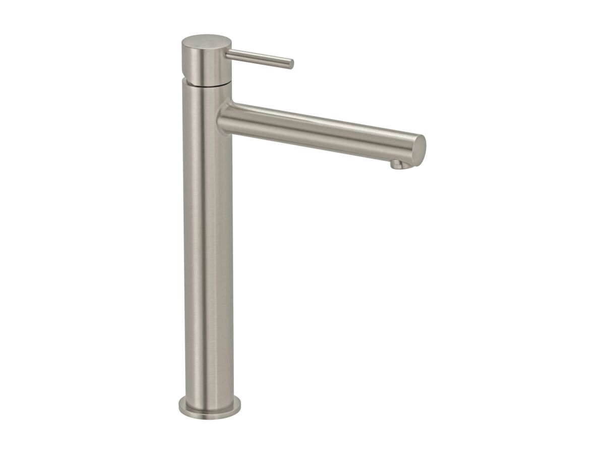 Mizu Drift Extended Basin Mixer Straight Spout Brushed Nickel (6 Star)