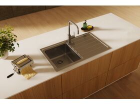In Situ 2 - Memo Oscar Inset Left Hand Single Bowl & Drainer Sink Overflow 1 Taphole
