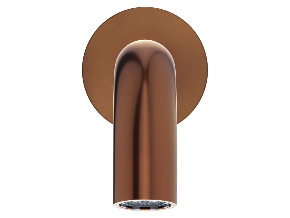 Supporting Image 2 - Mizu Drift Wall Basin/Bath Outlet Curve Spout 250mm Brushed Bronze (6 Star) Lead Free - Front