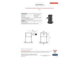 Specification Sheet - Sussex Scala Nova Top Mount Hob Mixer PVD Brushed Gunmetal Lead Free