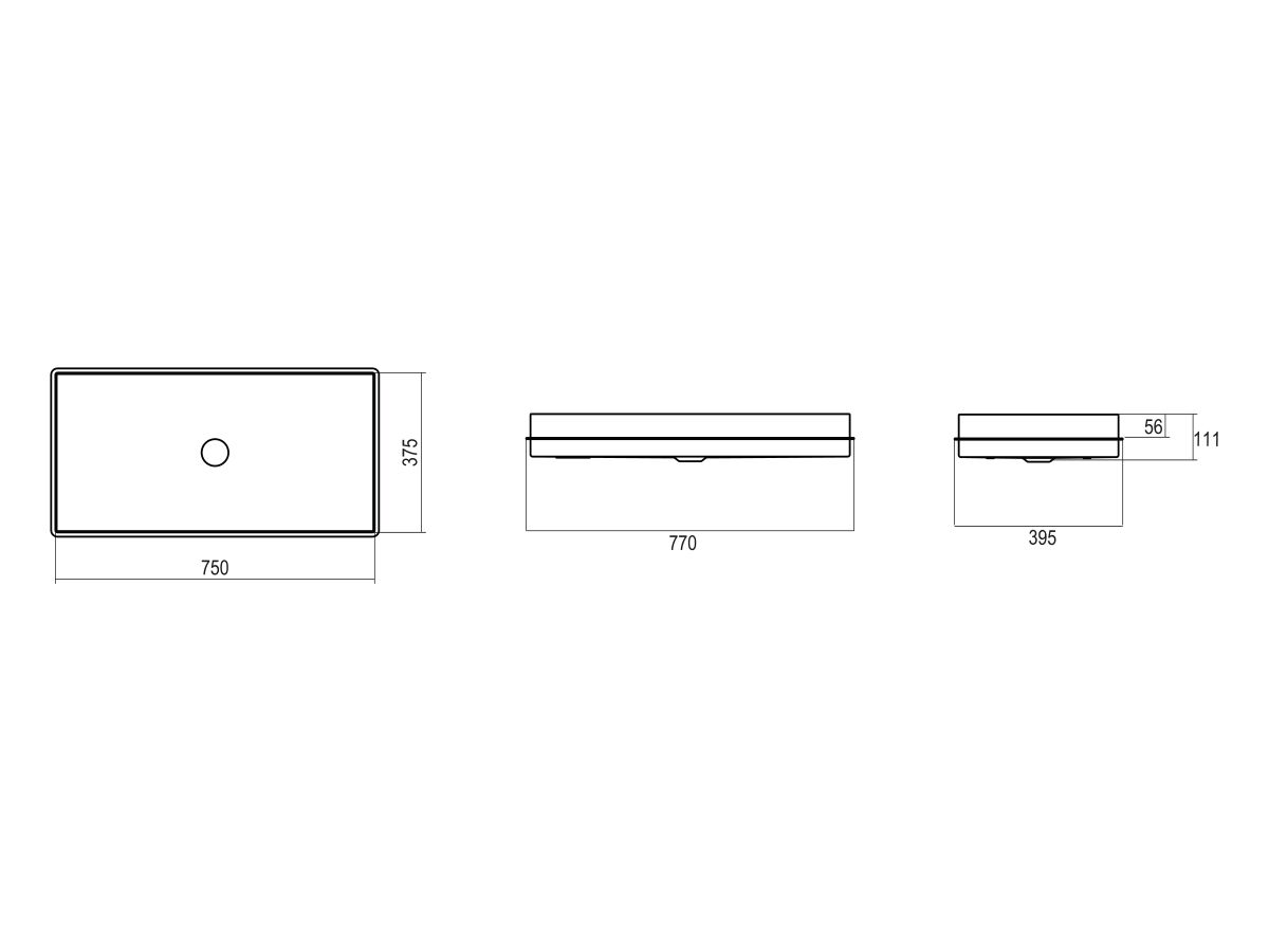 Alape Metaphor Semi Inset Basin 750mm White