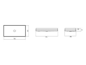 Alape Metaphor Semi Inset Basin 750mm White
