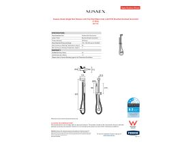 Specification Sheet - Sussex Scala Single Rail Shower with Top Rail Water Inlet LUX PVD Brushed Smoked Gunmetal (3 Star)