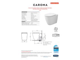 Specification Sheet - Caroma Forma II Cleanflush Back to Wall Overheight Toilet Suite with Soft Close Quick Release Seat Matte White (4 Star)