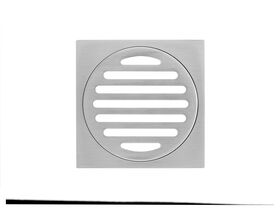 Mizu Drift Brass Trapscrew Grate Square 100mm Brushed Nickel