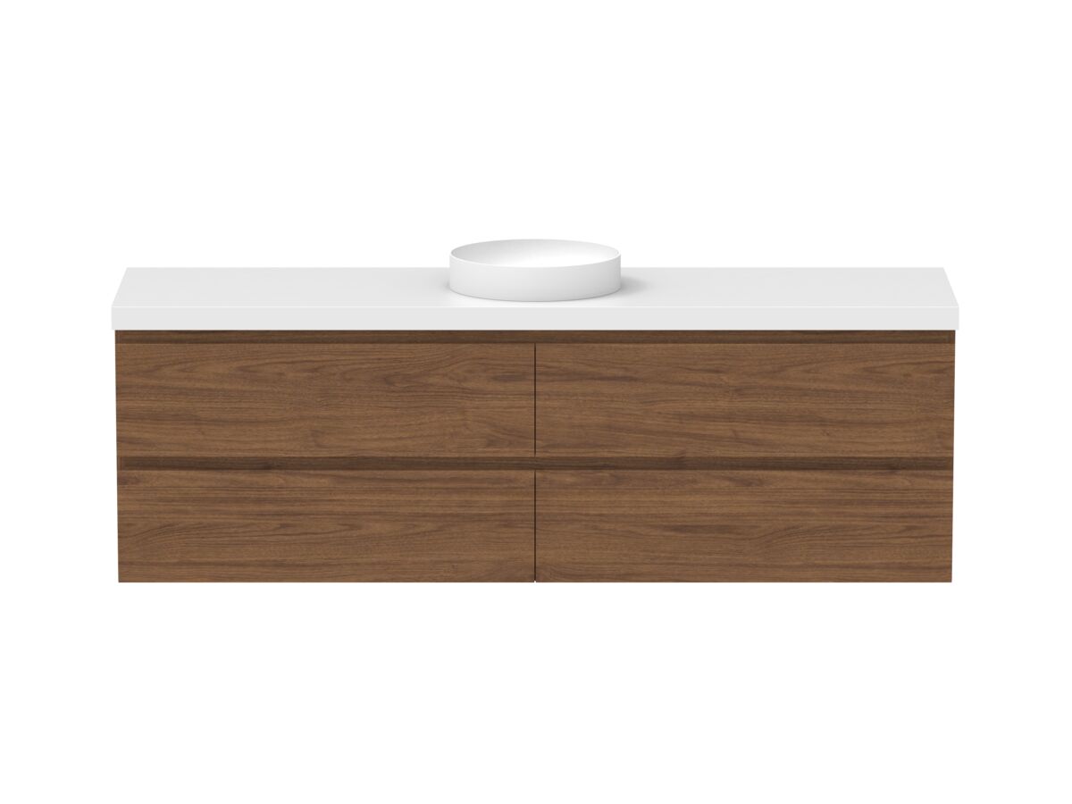 Hero - Posh Domaine 1800mm Wall Hung Twin Vanity Unit All-Drawer Single Bowl 50mm Top