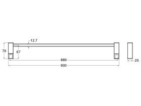 Mizu Bloc MK2 Single Towel Rail 900mm Chrome