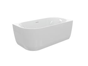 Supporting Image 2 - Posh Solus Back to Corner Freestanding Bath 1500mm Right Corner with Overflow Gloss White - Perspective View