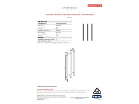 Specification Sheet - Hydrotherm Pure Vertical Triple Heated Towel Rail 900 x 38mm Matte Black
