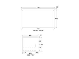 Kado Arc Timber All Drawer 750 Vanity Timber 32mm Top