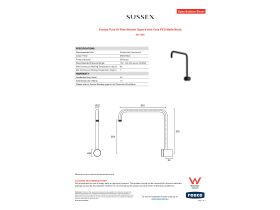 Specification Sheet - Sussex Pure Hi-Rise Shower Square Arm Only PVD Matte Black