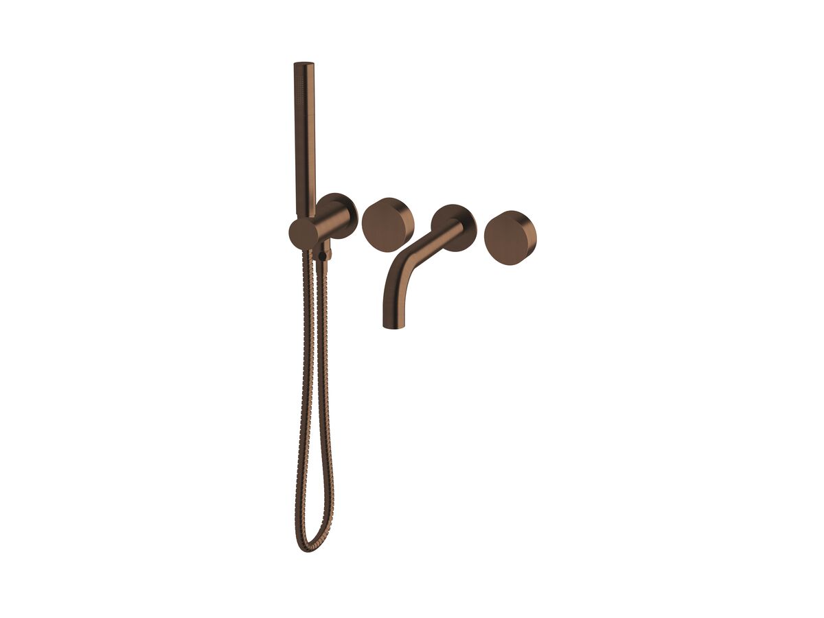 Sussex Pure Progressive Bath Mixer Tap System 250mm with Handshower Right Hand PVD Brushed Bronze (3 Star)