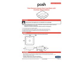 Installation Instructions - Posh Domaine Square Semi Inset Basin with Overflow 350mm x 350mm White