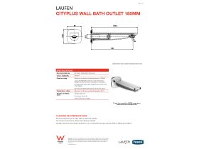 Technical Guide - LAUFEN CityPlus Wall Bath Outlet 180mm Chrome