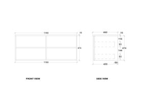 Kado Aspect 1200mm Wall Hung Vanity Unit Timber Top