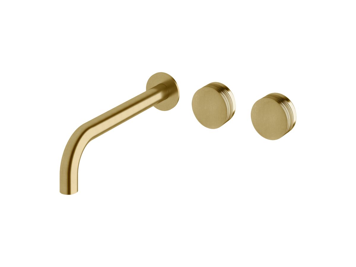 Sussex Pure Wall Basin Hostess System 250mm Right Hand with Cirque Textured Handles PVD Brushed Gold (3 Star)