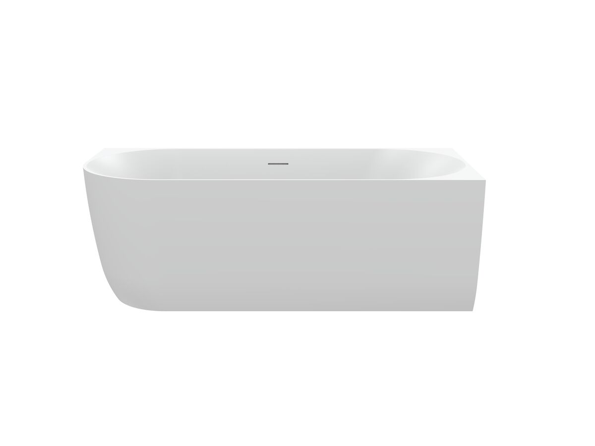 Hero - Posh Solus Back to Corner Freestanding Bath 1700mm Right Corner with Overflow Matte White