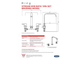 Technical Guide - Mizu Stream Hob Bath / Spa Set Brushed Nickel