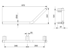 Mizu Drift Assisted Living Angled Rail Left 670mm