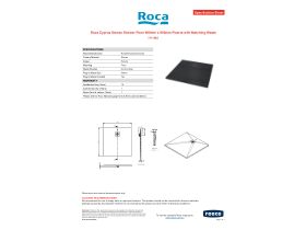 Specification Sheet - Roca Cyprus Stonex Shower Floor 900mm x 900mm Pizarra with Matching Waste