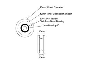 CRH Coolroom Wheel White 55mm A113X