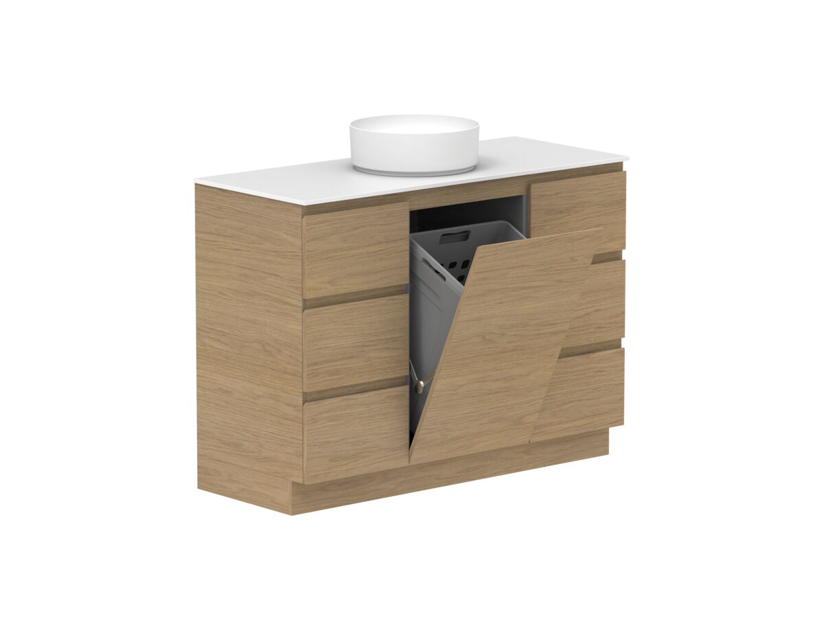 Hero - Posh Domaine Plus Hamper Trio 1200 Floor Mounted Centre Bowl 12mm Durasein Top
