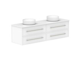 Supporting Image - Kado Lux All Drawer 1800mm Wall Hung Vanity Double Basin 20mm - White Shaker Angle