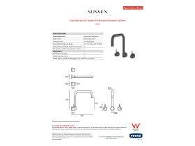 Specification Sheet - Scala Wall Spa Set Square PVD Brushed Gunmetal Lead Free