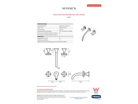 Specification Sheet - Sussex Oria Cross Wall Bath Set 215mm Chrome