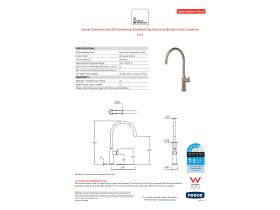 Specification Sheet - Faucet Strommen Vara Fin Gooseneck Sink Mixer Tap Discovery Bronze (4 Star) Lead Free